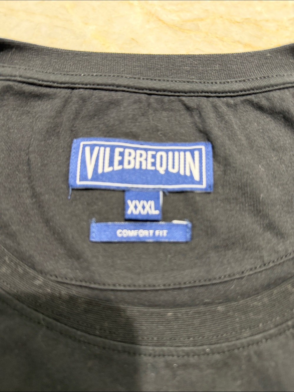 Vilebrequin Black Short Sleeve Tee with Blue Logo